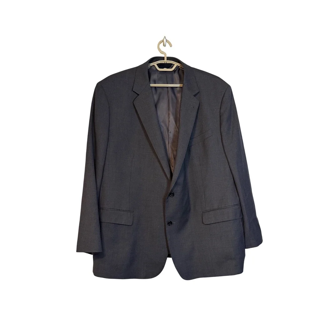 BARONI Charcoal Grey pinstriped Couture Super 150 Blazer Sport Coat Men Size 50D